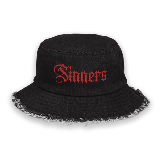 Sinners Distressed Bucket Hat